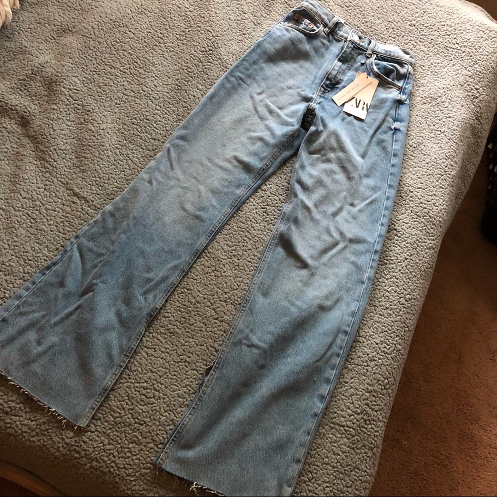 NWT Zara 90s Slit Hem Jeans